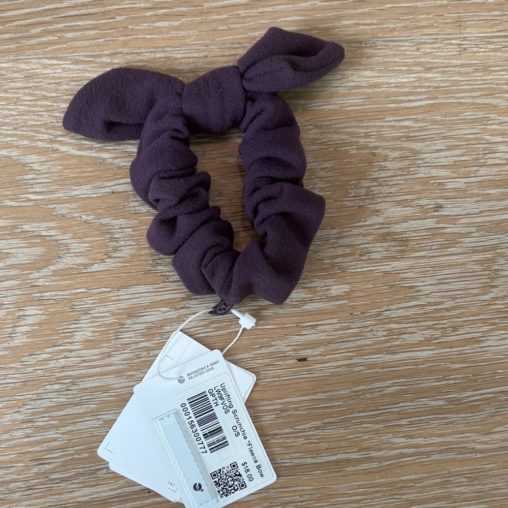 NWT Lululemon Bow Accent Scrunchie in Deep Plum